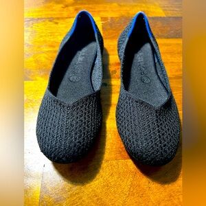 Rothy’s black waffle weave flats sz 10.5